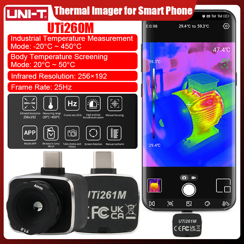 Thermal Imaging Camera 256X192 - UNI-T UTi261M 열화상 카메라 256x192 적외선